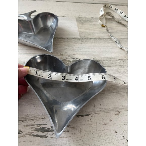 Heart diamond clover silver metal bowls set of four - Picture 10 of 16